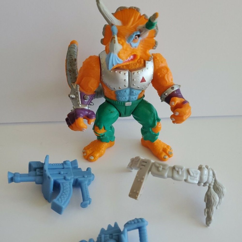 TRICERATON 1990 TMNT Teenage Mutant Ninja Turtles Figure! Complete / Authentic